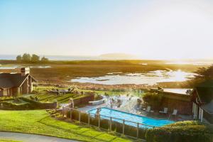 an aerial view of a pool at a resort at The Lodge at Bodega Bay in Bodega Bay