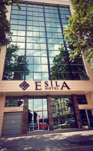 a building with the words e st a hotel on it at Esila Hotel in Ankara