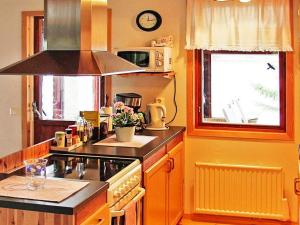 cocina con fogones, fregadero y ventana en 6 person holiday home in Vena, en Vena