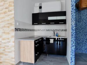 A kitchen or kitchenette at Vándor Vendégház
