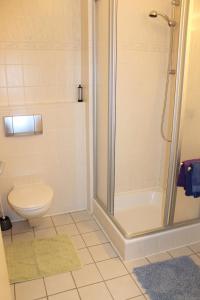 グレーミッツにある"Pappelhof - Whg 5"のバスルーム(シャワー、トイレ付)