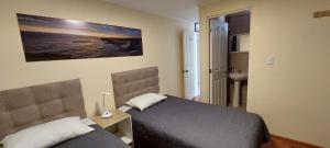 a bedroom with a bed and a sink in it at Bellissa House in Antofagasta