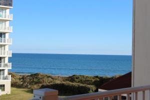 a view of the ocean from the balcony of a condo at Ocean view, 1BR, 2BA Condo, St Regis 1214, Topsail, NC in North Topsail Beach