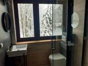 Koupelna v ubytování Hosteria na Mazurach