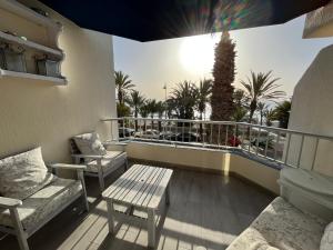 A balcony or terrace at TAO 1 Primera línea de Playa VELILLA