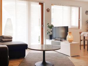 TV at/o entertainment center sa Apartment Chalet La Muntaniala by Interhome