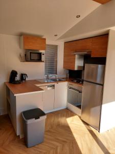 Kuhinja oz. manjša kuhinja v nastanitvi Luxe Chalet Lauwersoog