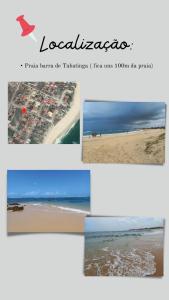una foto de la playa y una foto del océano en CASA pRAIA NATAL RIO GRANDE DO NORTE, en Porto Alegre