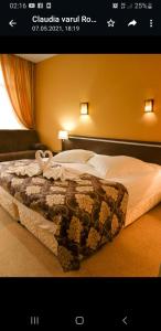 Ένα ή περισσότερα κρεβάτια σε δωμάτιο στο Hotel Mont Blanc