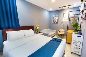 Cama o camas de una habitación en Hoàng Phi Hotel