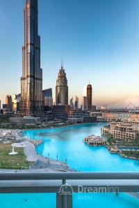 a view of a city with tall buildings at Dream Inn Apartments - Burj Residences Burj Khalifa View in Dubai