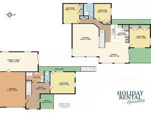 a floor plan of a holiday rental at Sealark in Callala Bay