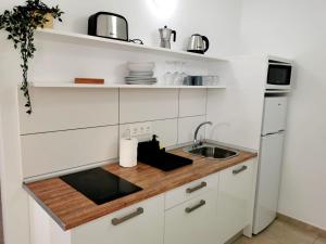 Kuchyň nebo kuchyňský kout v ubytování Apartamentos Anjomacar B