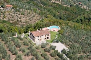 an aerial view of a house on a hill at Poggio di San Biagio in Cantagrillo