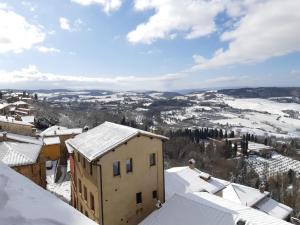 a view of a town in the snow at Dimora Del Corso Di Montepulciano in Montepulciano