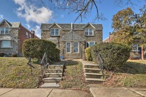 a stone house with a staircase in front of it at Family-Friendly Getaway 11 Mi to Dtwn Philly in Philadelphia
