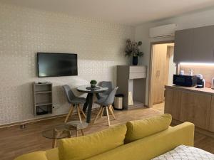 TV a/nebo společenská místnost v ubytování Apartmány Speicher