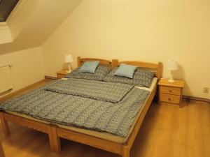 A bed or beds in a room at Apartmán Fryšava pod Žákovou horou