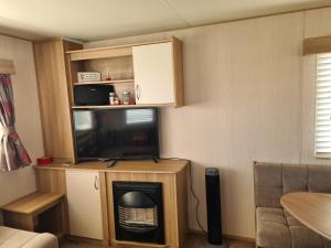 a living room with a tv and a fireplace at 8 Berth The Chase Ingoldmells (Horizon) in Ingoldmells