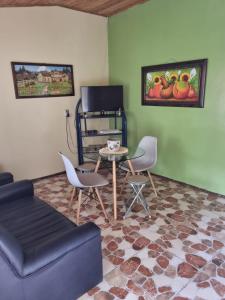 Posezení v ubytování Cabañas 4 Caminos