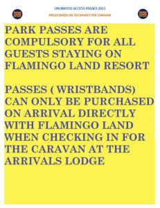 a yellow sign with a bunch of words on it at Flamingo Land - Cedar Wood CW49 in Kirby Misperton