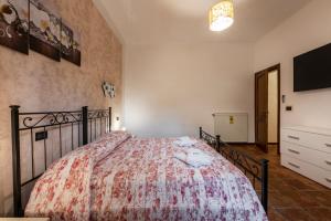 a bedroom with a bed and a tv on the wall at Conce Apartment in Pisa