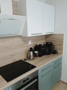 Kuchyň nebo kuchyňský kout v ubytování Napvirág Vendégház