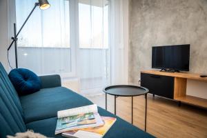 Televízia a/alebo spoločenská miestnosť v ubytovaní Apartamenty Przy IV Śluzie - LUX 50m2