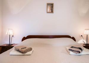 Postel nebo postele na pokoji v ubytování Holiday House Antica for 6 persons green surroundings of the island of Cres