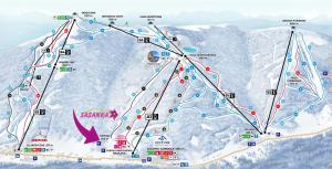 a map of a ski resort in the snow at Sasanka przy Gondoli podgrzewany basen w cenie pobytu in Szczyrk