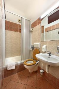 Koupelna v ubytování Hotel Golden City Garni