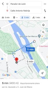 una captura de pantalla de un mapa de Google con un marcador en Casa Noell, en León