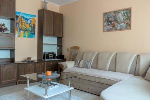 sala de estar con sofá y mesa en Estate I Apartamentai en Birštonas