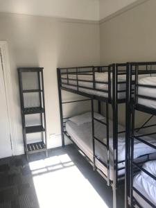 a room with three bunk beds in a room at Manly Bunkhouse in Sydney