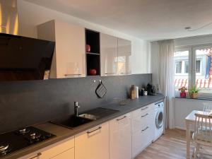 Kuchyň nebo kuchyňský kout v ubytování Cityapartments Schanze 17 im Zentrum von Friedrichshafen + 30 fotografií