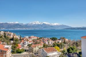 a city with a view of the water and mountains at Apartment La Perla in Đenovići