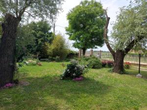 a park with trees and flowers in the grass at Casa a Soliera in Il Cristo
