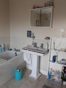 a bathroom with a sink and a bath tub at Oakland in Portadown