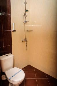 uma casa de banho com um WC e um chuveiro em Cantilena Complex em Sunny Beach