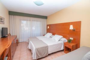 a hotel room with a bed and a television at Aparto Residence Galetamar in Calpe