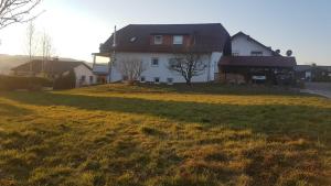 a house sitting on top of a grass field at Georgs Ferienwohnung in Michelstadt