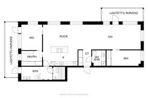 Půdorys ubytování Spacious 2BR Apartment with Sauna & Two Balconies next to Lake Näsijärvi - Hosted by 2ndhomes