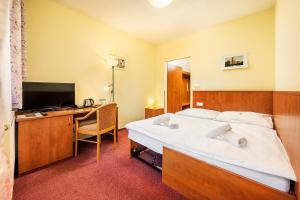 A bed or beds in a room at Záviš z Falkenštejna
