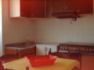Tarsia的住宿－B&B Le Caselle，厨房配有桌子和台面