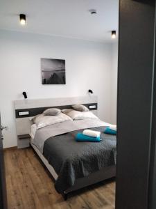 Voodi või voodid majutusasutuse fonyodapartman toas