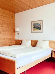 Postel nebo postele na pokoji v ubytování Hotel Gletscherblick