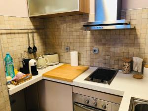 Η κουζίνα ή μικρή κουζίνα στο Private Studio Center Opera and Nevski Cathedral