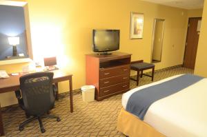 Una televisión o centro de entretenimiento en Holiday Inn Express Hotel & Suites Houston-Downtown Convention Center, an IHG Hotel