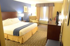 Holiday Inn Express Hotel & Suites Houston-Downtown Convention Center, an IHG Hotel tesisinde bir odada yatak veya yataklar