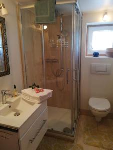 A bathroom at Gemütliche Wohnung in Einfamilienhaus